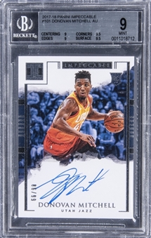 2017-18 Panini Impeccable #101 Donovan Mitchell Signed Card (#86/99) – BGS MINT 9/BGS 9